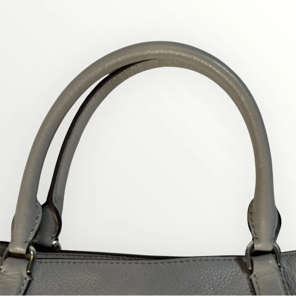 Kate Spade Gray Pebbled Leather Satchel Tote Cameron Street Style - Picture 7 of 9